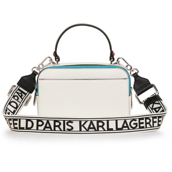 Karl Lagerfeld White Multicolor Studded Crossbody Bag - Picture 2 of 4
